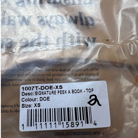 NWT Free People Toast Swim Signature Peek A Boo Top, Beige, size XS, Halter Top - Picture 12 of 12